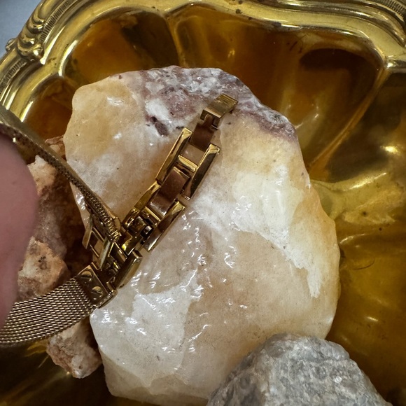 Anne Klein Gold Mesh Watch with Green Dial - Picture 4 of 5